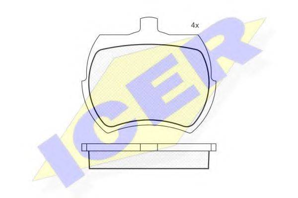 Комплект тормозных колодок, дисковый тормоз 180002 ICER