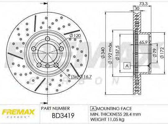 Тормозной диск BD-3419 FREMAX