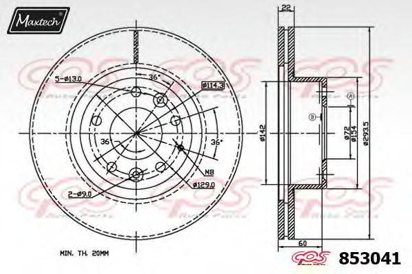 Тормозной диск 853041.6880 MAXTECH