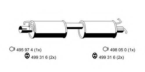 Средний глушитель выхлопных газов 331081 ERNST