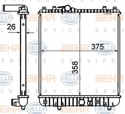 Радиатор, охлаждение двигателя 8MK 376 735-071 HELLA