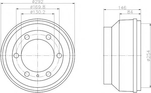 Тормозной барабан 8DT 355 300-221 HELLA PAGID