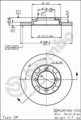 Тормозной диск 08.5356.10 BREMBO