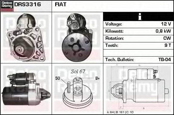 Стартер DRS3316 REMY