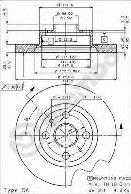 Тормозной диск 09.4289.10 BREMBO