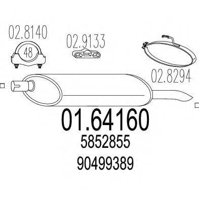 Глушитель выхлопных газов конечный 01.64160 MTS