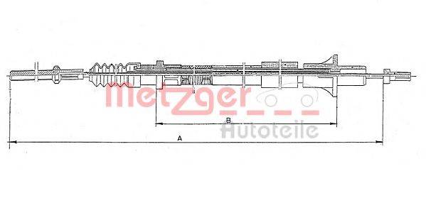 Трос, управление сцеплением 11.261 METZGER