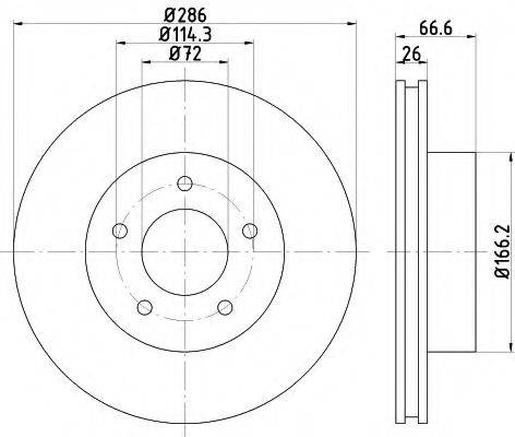 Тормозной диск 8DD 355 114-761 HELLA PAGID