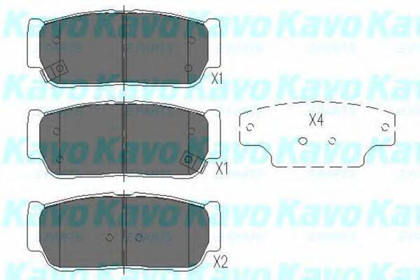 Комплект тормозных колодок, дисковый тормоз KBP-4017 KAVO PARTS