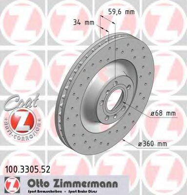 Тормозной диск 100.3305.52 ZIMMERMANN