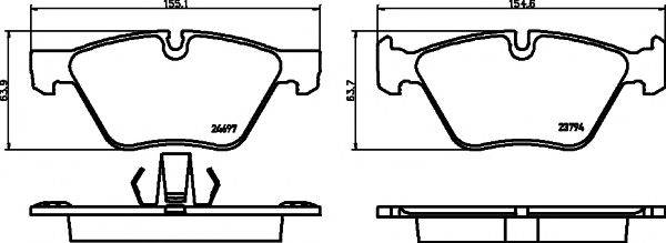 Комплект тормозных колодок, дисковый тормоз 8DB 355 014-351 HELLA PAGID