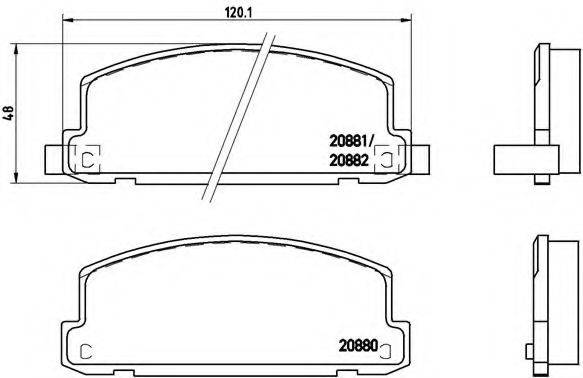 Комплект тормозных колодок, дисковый тормоз P 34 002 BREMBO