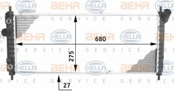 Радиатор, охлаждение двигателя 8MK 376 713-591 HELLA