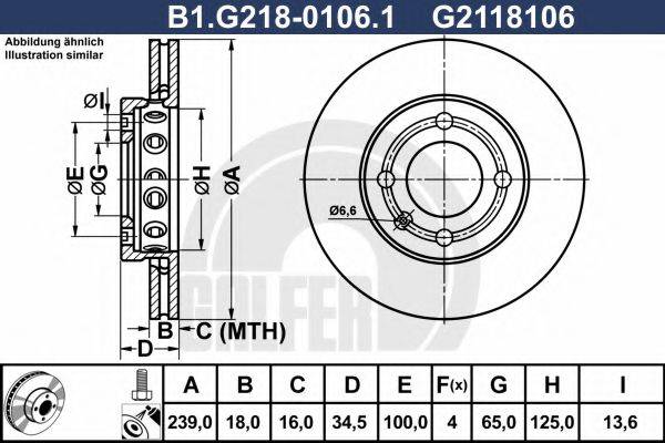 Тормозной диск B1.G218-0106.1 GALFER
