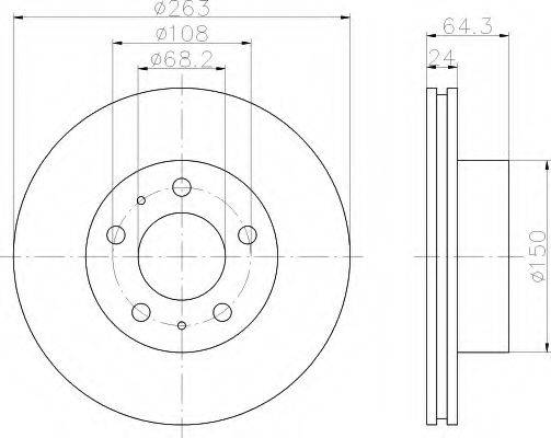 Тормозной диск 8DD 355 100-461 HELLA