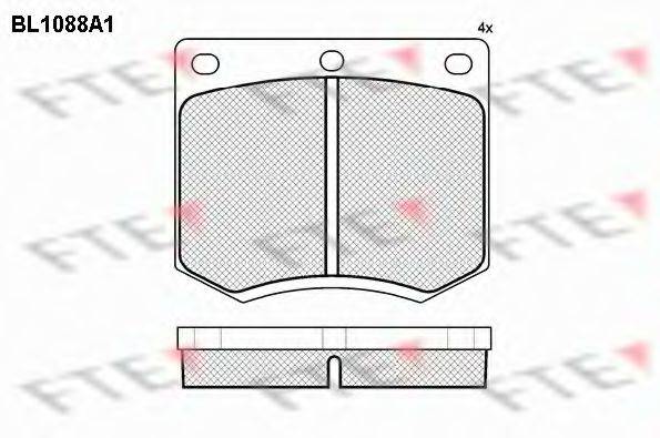 Комплект тормозных колодок, дисковый тормоз BL1088A1 FTE