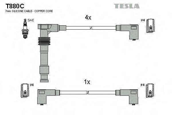 Комплект проводов зажигания T880C TESLA