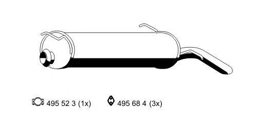 Глушитель выхлопных газов конечный 519014 ERNST
