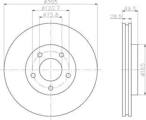 Тормозной диск 8DD 355 106-801 HELLA PAGID