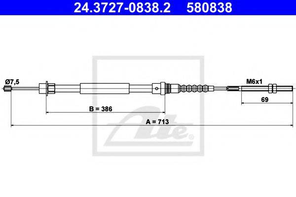 Трос, стояночная тормозная система FBS18041 FTE