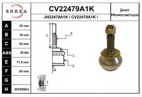 Шарнирный комплект, приводной вал CV22479A1K EAI