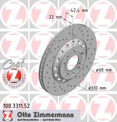 Тормозной диск 100.3311.52 ZIMMERMANN