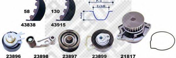 Водяной насос plus комплект зубчатого ремня 41838 MAPCO