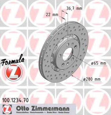 Тормозной диск 100.1234.70 ZIMMERMANN