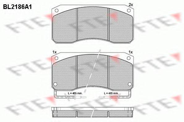 Комплект тормозных колодок, дисковый тормоз BL2186A1 FTE