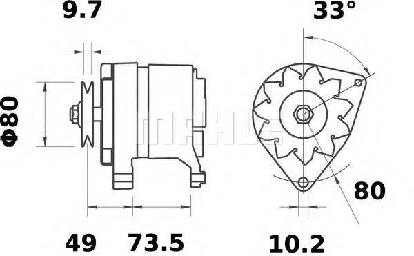 Генератор MG 123 MAHLE ORIGINAL