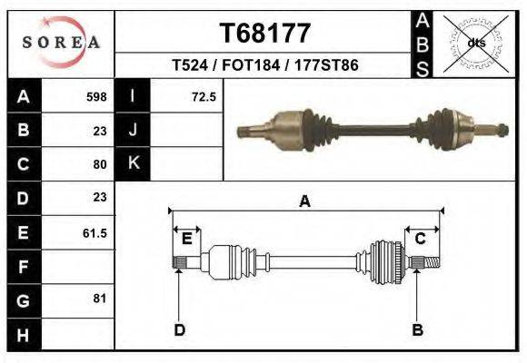 Приводной вал T68177 EAI