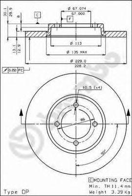 Тормозной диск 08.3774.10 BREMBO