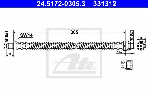 Тормозной шланг 24.5172-0305.3 ATE