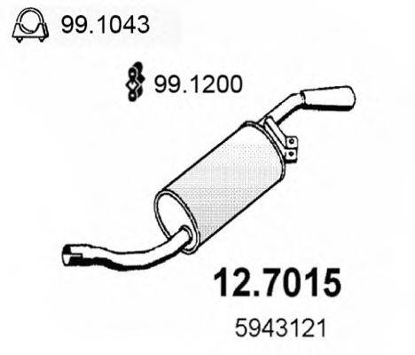 Глушитель выхлопных газов конечный 12.7015 ASSO