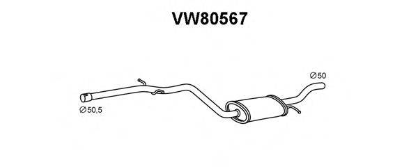 Средний глушитель выхлопных газов VW80567 VENEPORTE