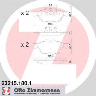 Комплект тормозных колодок, дисковый тормоз 23215.180.1 ZIMMERMANN