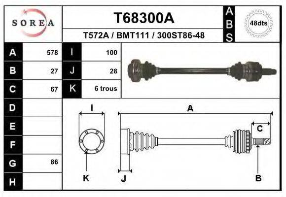 Приводной вал T68300A EAI