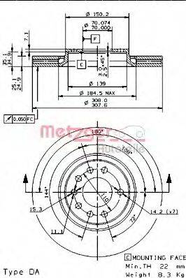 Тормозной диск 30869 LEMFORDER