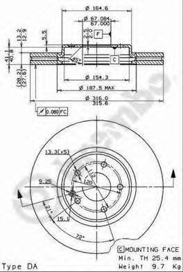 Тормозной диск 09.7808.11 BREMBO