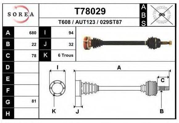 Приводной вал T78029 EAI