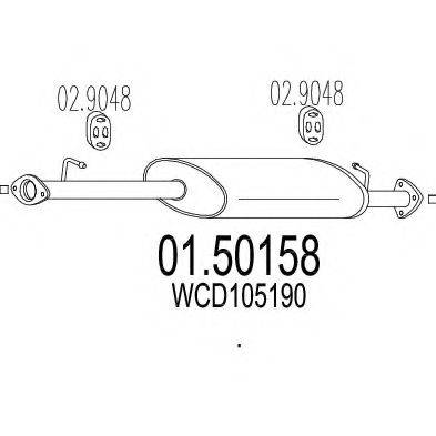 Средний глушитель выхлопных газов 01.50158 MTS