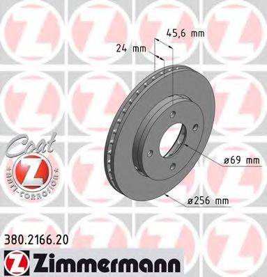 Тормозной диск 380.2166.20 ZIMMERMANN