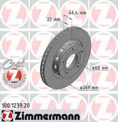 Тормозной диск 100.1239.20 ZIMMERMANN