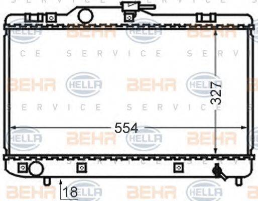 Радиатор, охлаждение двигателя 8MK 376 727-701 HELLA