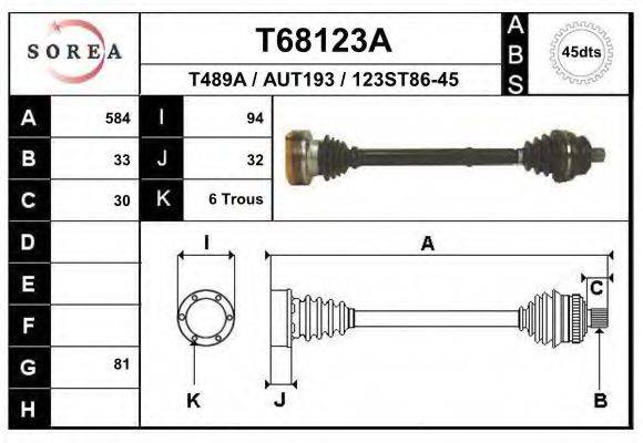 Приводной вал T68123A EAI