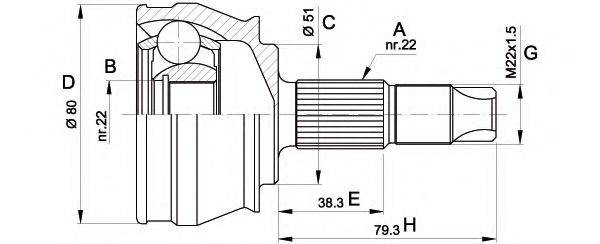 Шарнирный комплект, приводной вал CVJ5346.10 OPEN PARTS