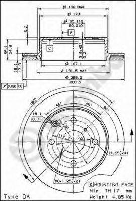 Тормозной диск BS 8115 BRECO