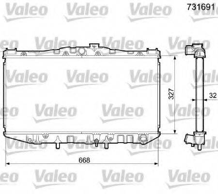 Радиатор, охлаждение двигателя 731691 VALEO