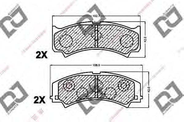 Комплект тормозных колодок, дисковый тормоз BP1425 DJ PARTS