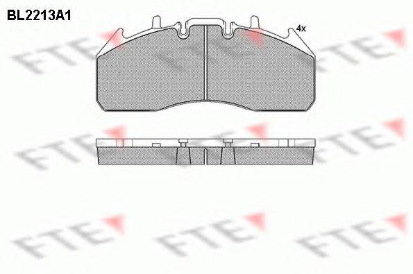 Комплект тормозных колодок, дисковый тормоз BL2213A1 FTE